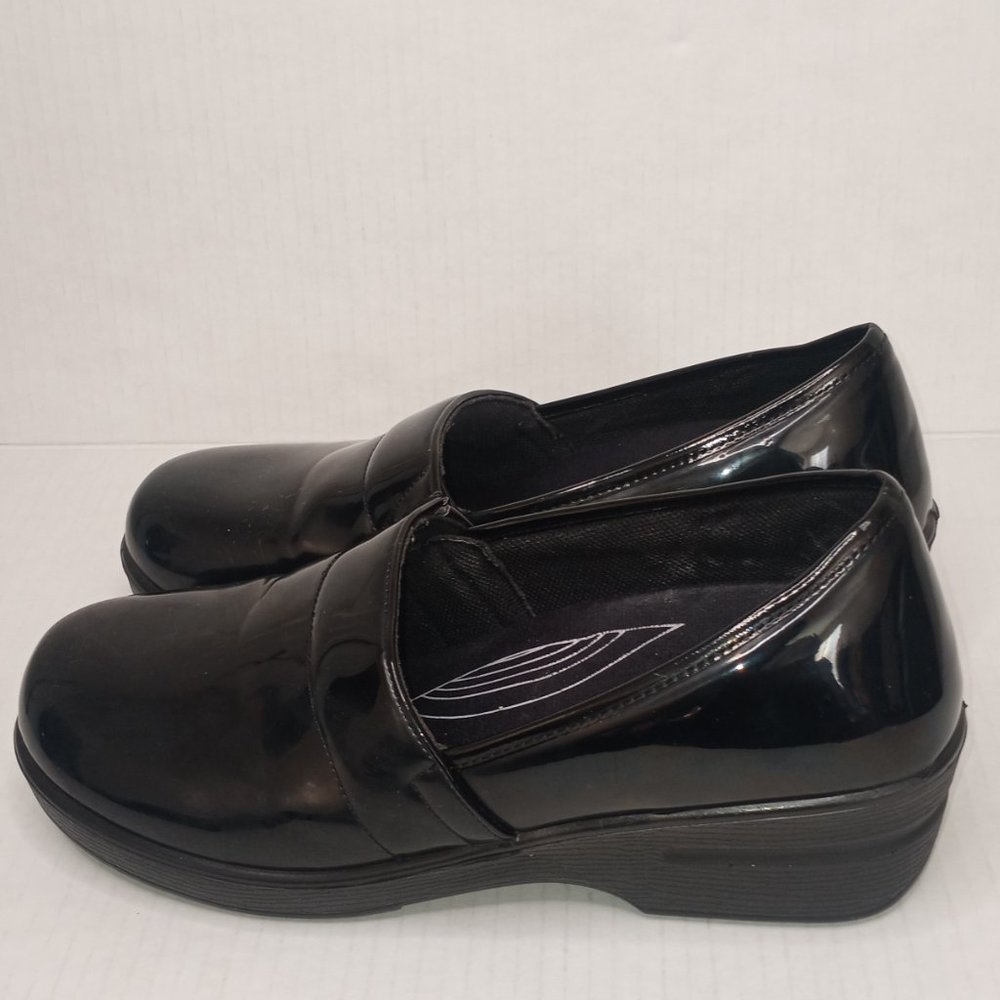 Laforst Black Patent Slip Resistant Comfort Clogs